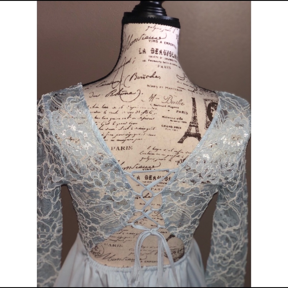 Light blue lace romper